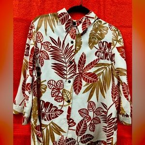 Alfred Dunner Neutral Button Down Top